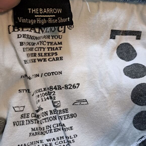 BlankNYC The Barrow Acid Wash Destroyed Vintage High Rise Short Blue/White Sz 26 - Picture 8 of 13